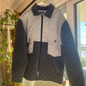 Men’s Black and Gray Quilted Jacket